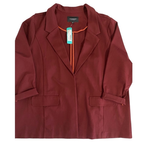 Liverpool Stitch Fix New Stretch Blazer Plus Size 3X Burgandy - Picture 6 of 16